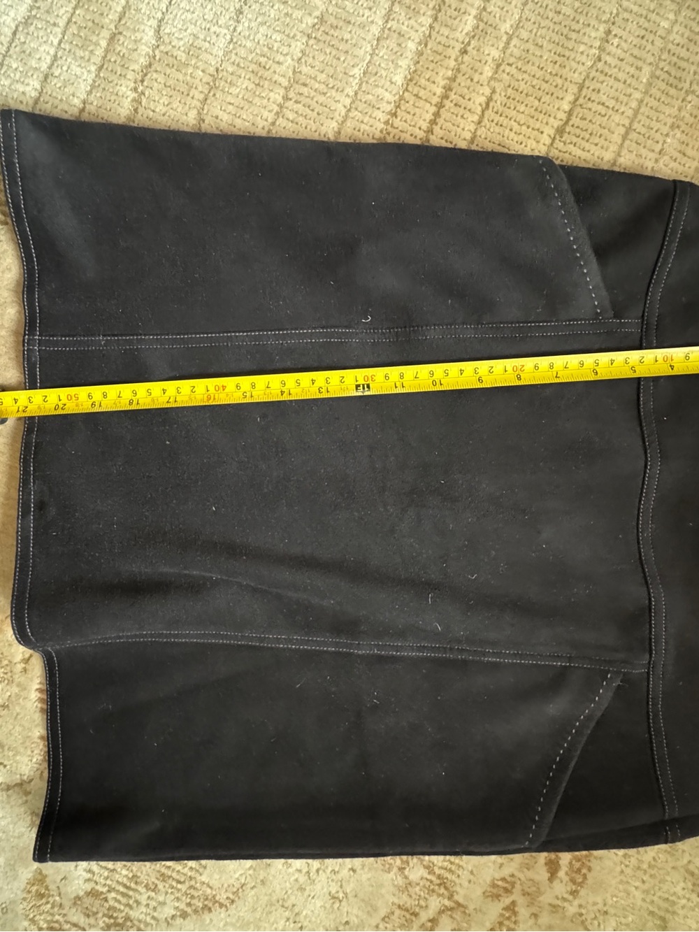 J. McLaughlin Black Suede Stretch Skirt with Contrast Stitching - Picture 9 of 10